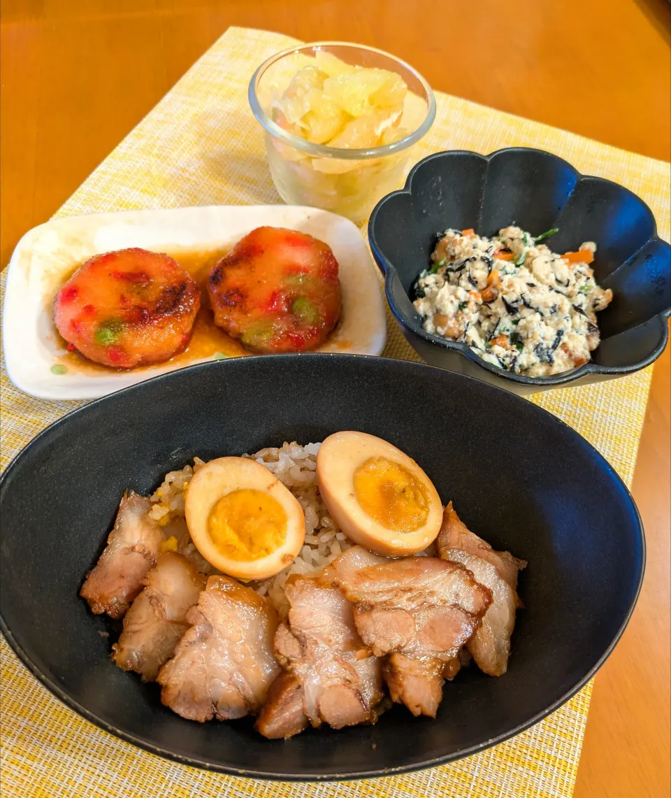 ☆煮豚丼　☆白和え　☆大根餅　☆文旦|chikakoさん