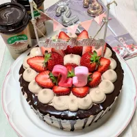 炊飯器de超簡単✨️チョコマーブルたらりんバースデーケーキ🎂|ひとみんΨ(*´∀｀)Ψさん