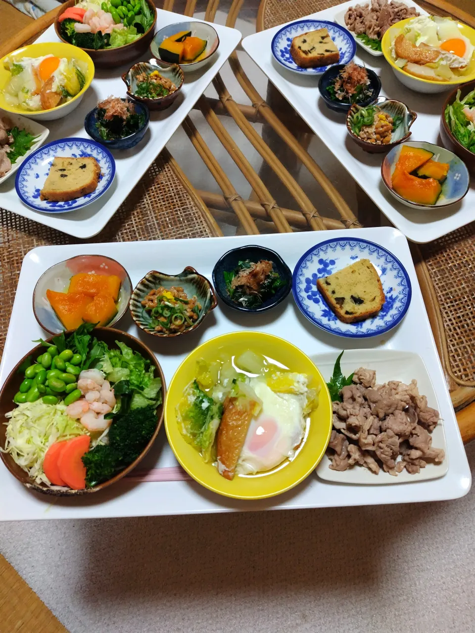 彩り満載野菜サラダ🥗定食です✨|rikako♪。.:＊さん