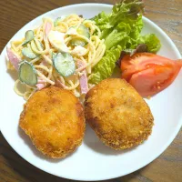 夕飯（手作りコロッケ）