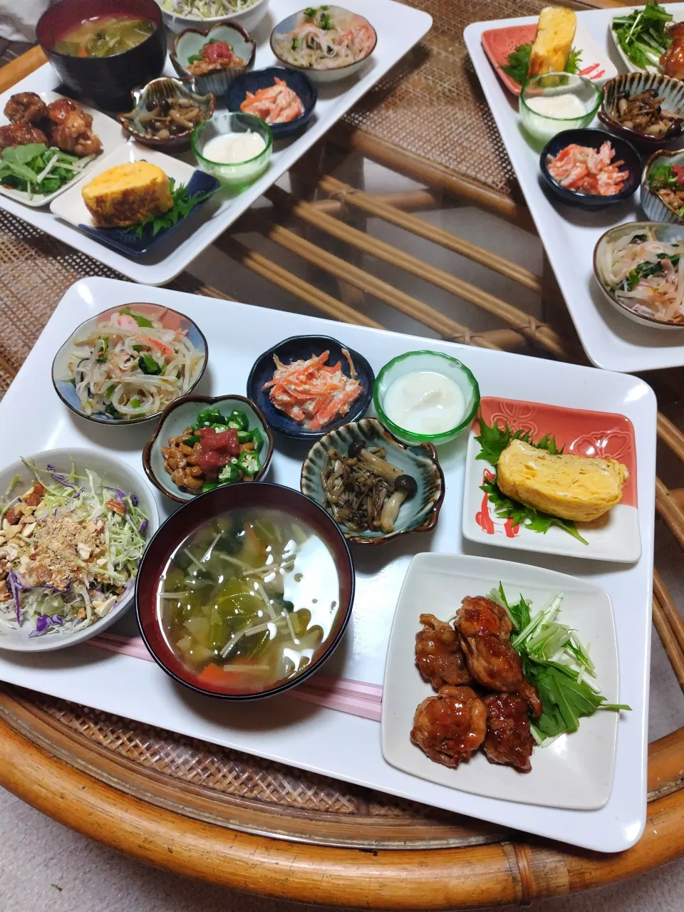 豚ロース薄切り肉団子の甘辛焼定食です✨😊|rikako♪。.:＊さん