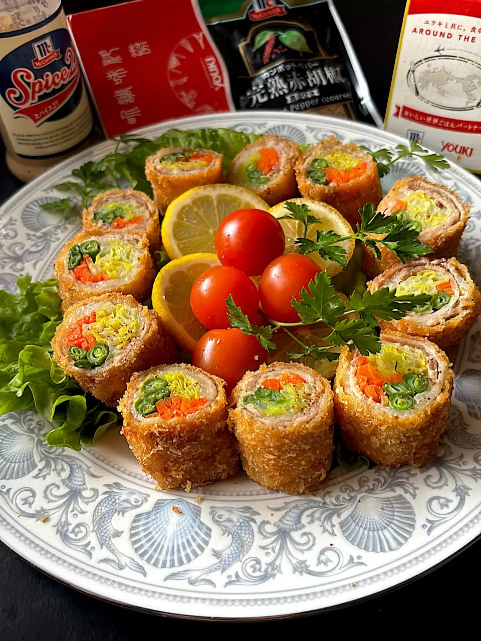 ベジカツ ~ソース不要の野菜の肉巻きフライ|とんちんさん