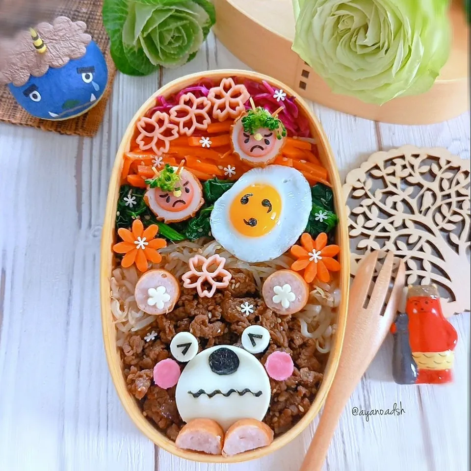 👹ビビンバ丼～節分弁当🌸|ayano.adshさん
