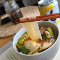 水餃子と生ﾏﾛﾆｰの坦々ｽｰﾌﾟ|まりおさん