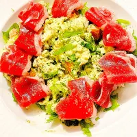 大葉ポテトサラダに鴨の生ハム乗せたもの| Yeluさん