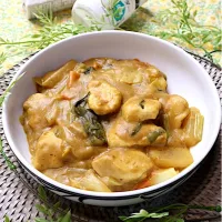 鶏ムネ肉と大根、白菜のカレークリーム煮