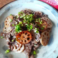 牛肉と蓮根の牛だし炒め