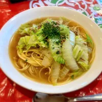 白菜とひき肉のスパゲッティーニ| リフルシャッフルさん