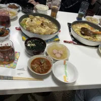 晩御飯☆エビ団子と白菜の出汁煮☆鯖缶と揚げなすのトマト煮☆わかめスープ☆カツとじ| Saharaさん