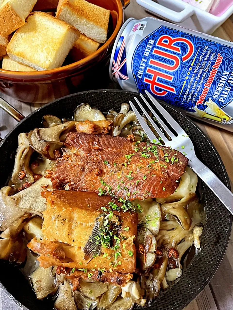 舞茸とにしん缶と花椒のアヒージョ|はるなさん