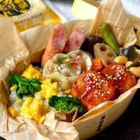 【誤差あり弁当】菜の花ごはんとチンからマーボー😆