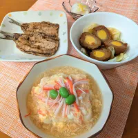 ☆あんかけ豆腐　☆いわし蒲焼き　☆うずら卵の肉だんご　☆柚子大根|chikakoさん