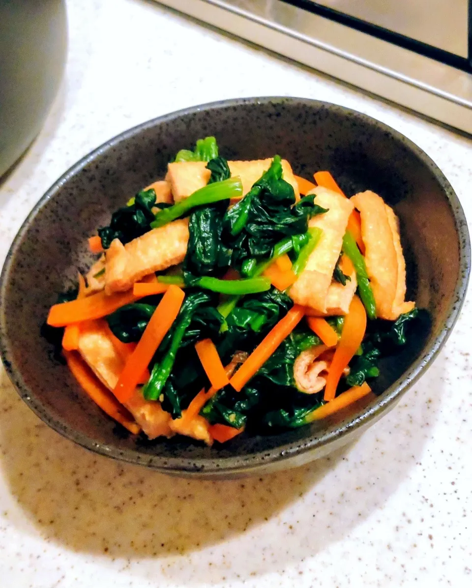 ほうれん草と京揚げのめんつゆ和え♡|GGGさん