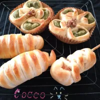 抹茶あんパン＆ウインナーパン✨