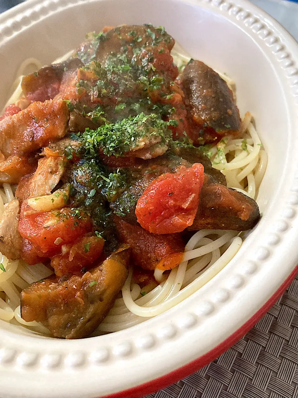 イワシのトマト煮🍅かけパスタ🍝|ジュンコ バイヤーさん