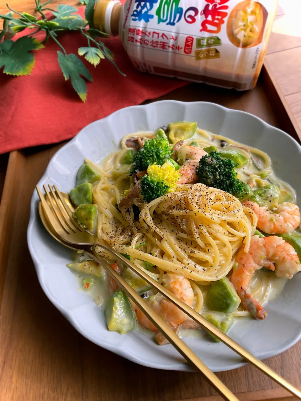 エビ＆アボガドno味噌クリームパスタ|スイーツポテトさん