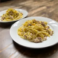 鶏もも肉とカリフラワーのパスタ