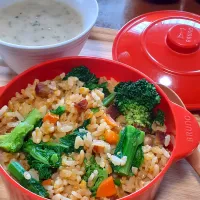 菜の花チャーハン弁当🍱|びせんさん