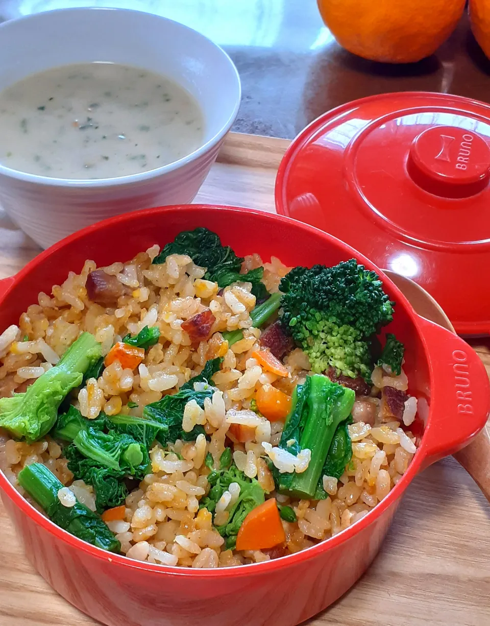 菜の花チャーハン弁当🍱|びせんさん