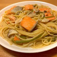 夕飯：鮭とエリンギの和風パスタ| Leicaさん