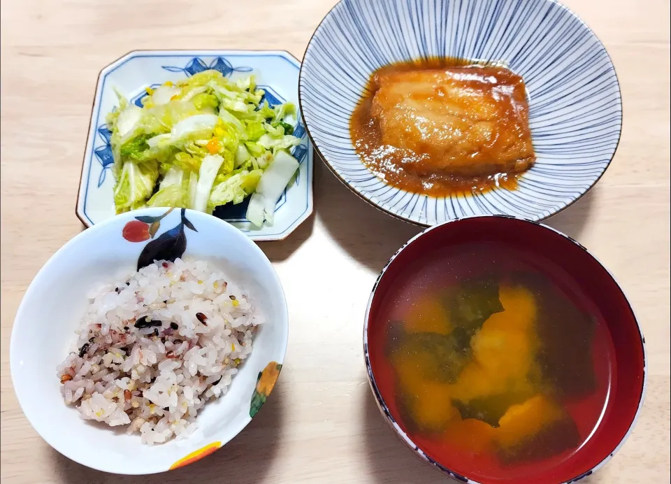 2025 1228　鯖のみぞれ煮　ゆず白菜　豆腐とわかめのお味噌汁|いもこ。さん