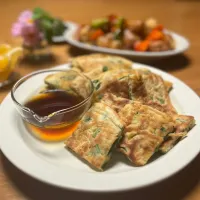 1/31の夕食　葉にんにくのチジミ|yoneさん