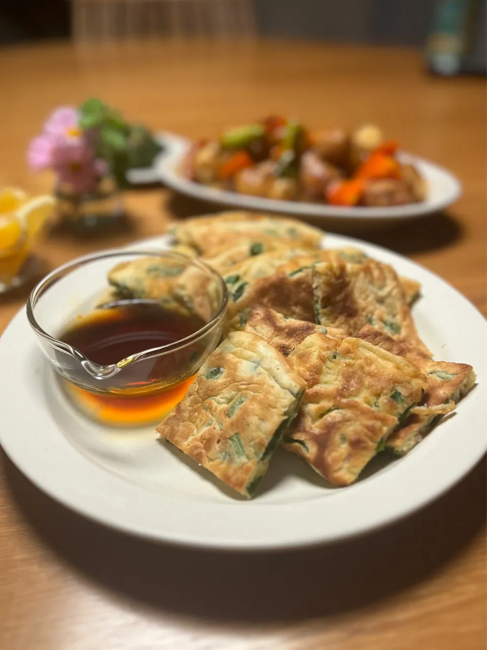 1/31の夕食　葉にんにくのチジミ|yoneさん