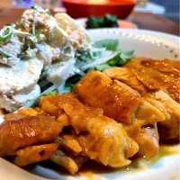 鶏の照り焼き　焼き明太子と里芋のサラダ|DKさん