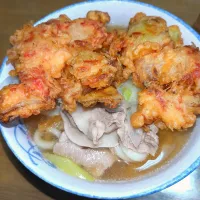肉入りかき揚げうどん|さと♂さん