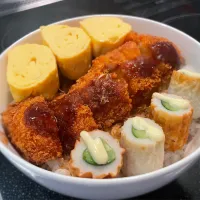 【男メシ】イカフライおかか丼|ワタルキャンプさん