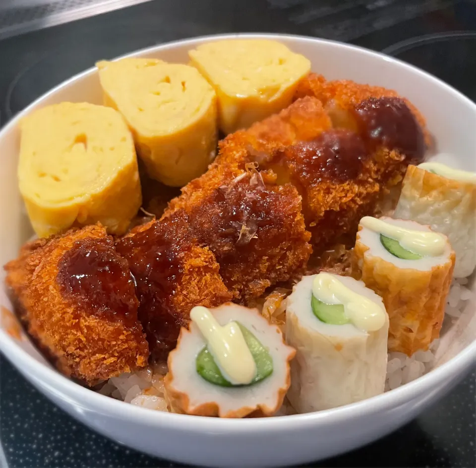 【男メシ】イカフライおかか丼|ワタルキャンプさん