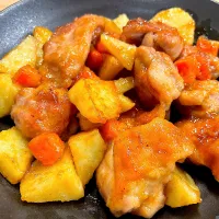 鶏肉とじゃがいもの甘辛炒め|パパ手料理さん