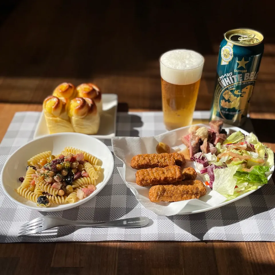 角切りベーコンと豆のショートパスタ|Ruotoさん