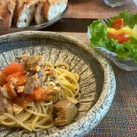 鯖とトマトのパスタ| Yochipyさん