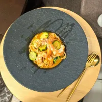 海老とクルジェット入りビスクソースパスタ| mi_neneco♪さん