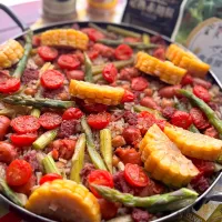 ボリュミーなミートパエリア🥘|🌺🌺Foodie🌺🌺さん