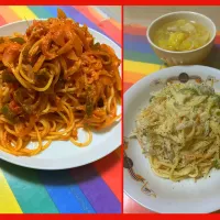 トマトクリームパスタandクリームパスタ♬|panchiさん