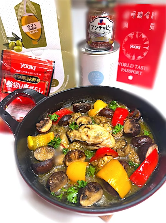 牡蠣とマッシュルームのアヒージョ🦪🍄‍🟫|ひろりんさん