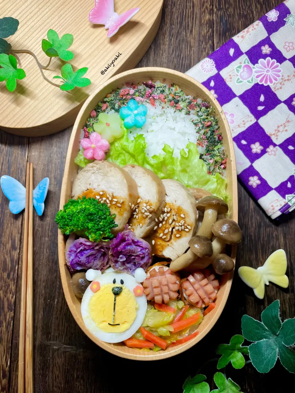 ロールチキン弁当|Akiyoෆ¨̮⑅さん