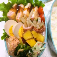 ハムチーズカツ弁当🍱|みみさん