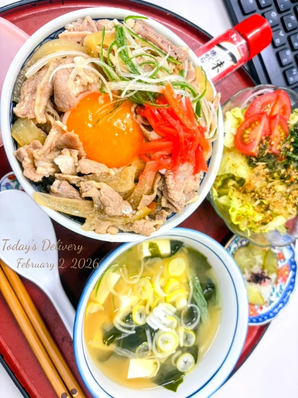 🐂🧅🥗 牛丼セット 🥗🧅🐂|TakeBooさん