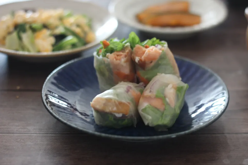 サーモンの生春巻き|ちいさなしあわせキッチンさん