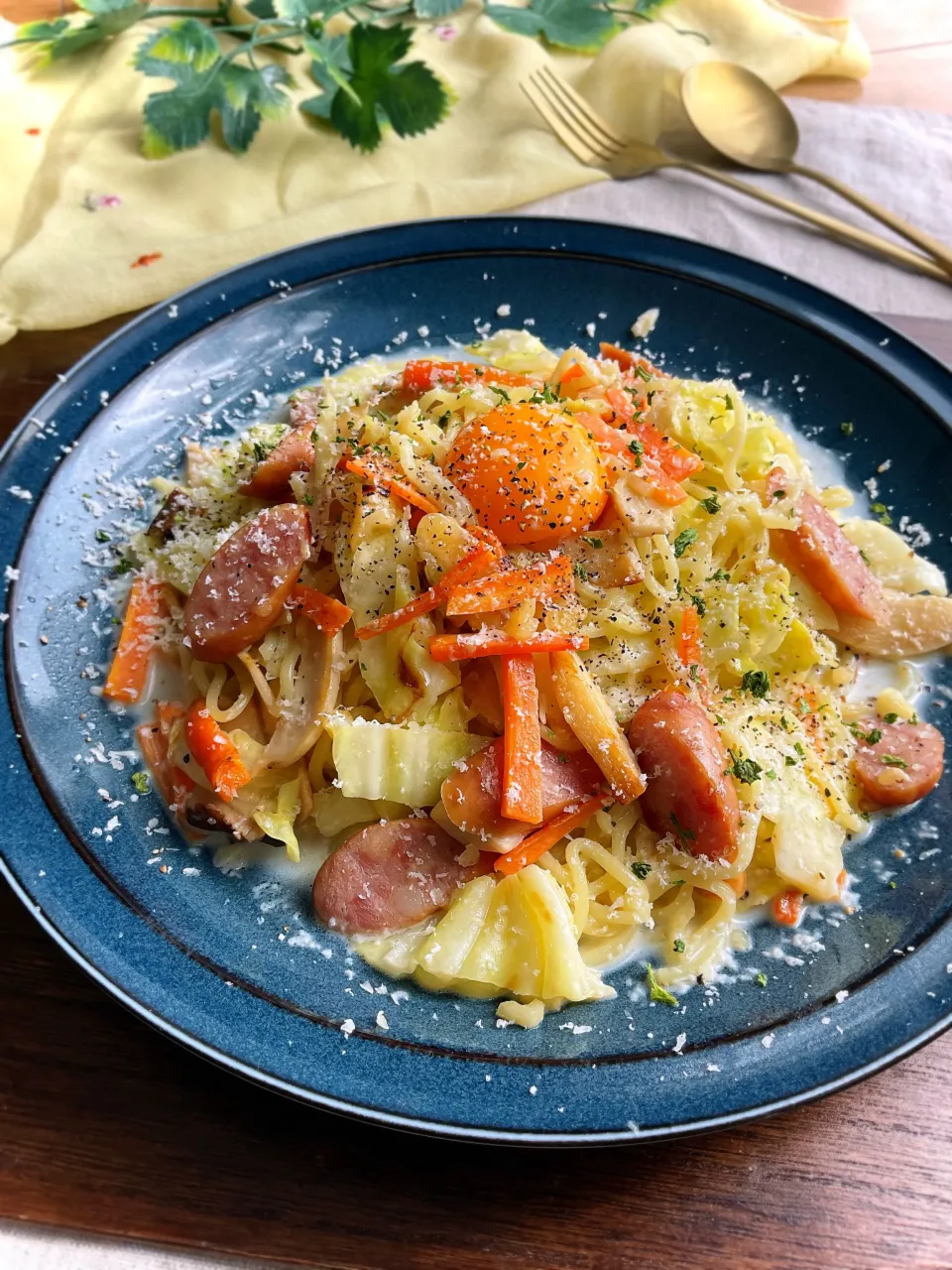 カルボナーラ風焼きそば|スイーツポテトさん