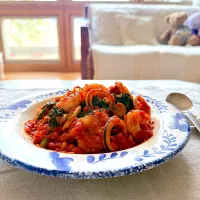 クスクスの海老イカたっぷりトマト煮かけ| サミカさん