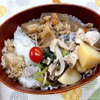 肉じゃが、手羽元旨煮、野菜炒🍱| なお🅿️さん