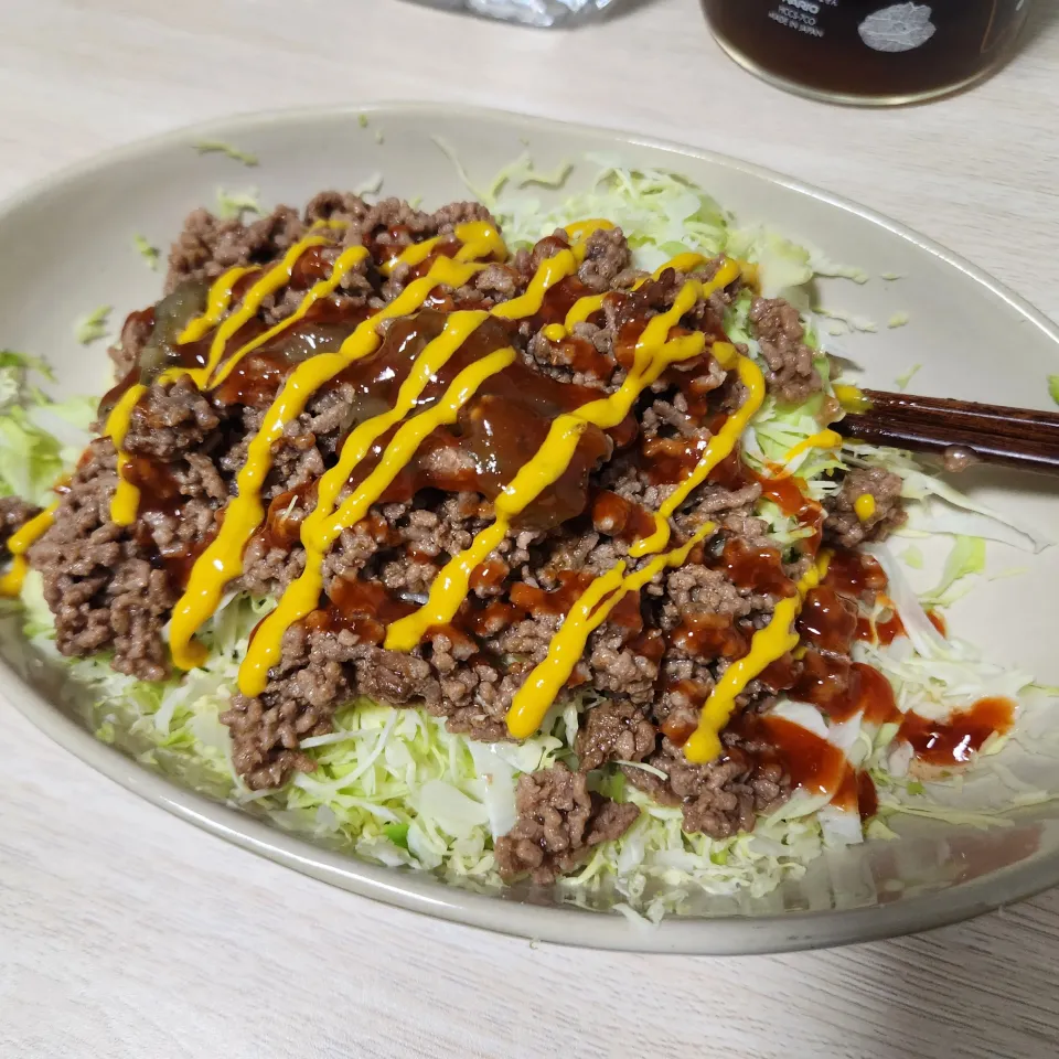 千切りキャベツでタコス|みっちょんさん