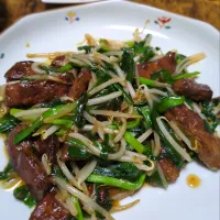 ニラレバ炒め|闇夜の狸さん