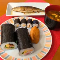 ☆恵方巻　☆焼きいわし　☆赤出汁|chikakoさん
