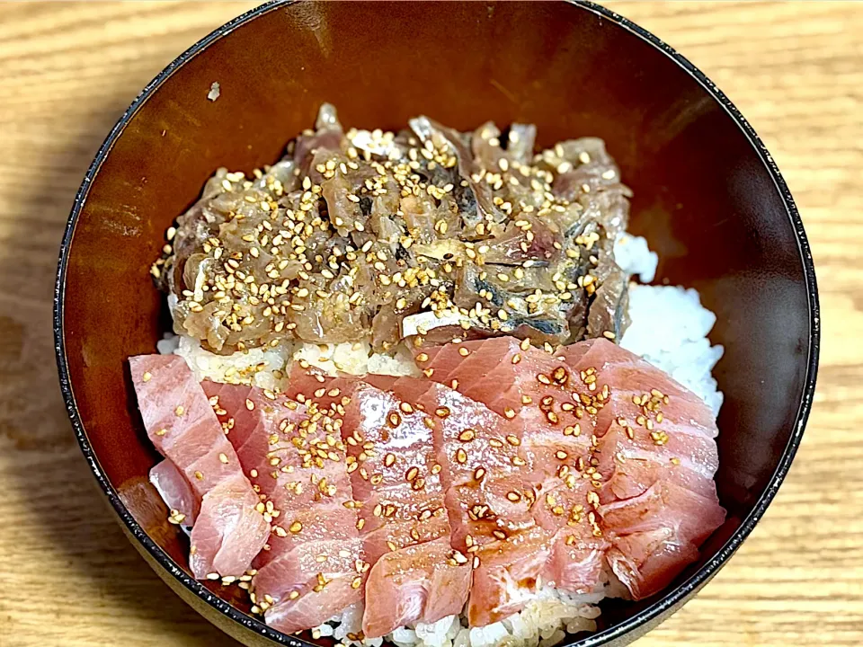 ☆マグロと鯵のなめろう丼|まぁたんさん