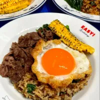 Pad Gaprao Neua & Kai Dao + Caramelized Corn 🌶🥩🌶🍚🌽🤤|An'leeさん